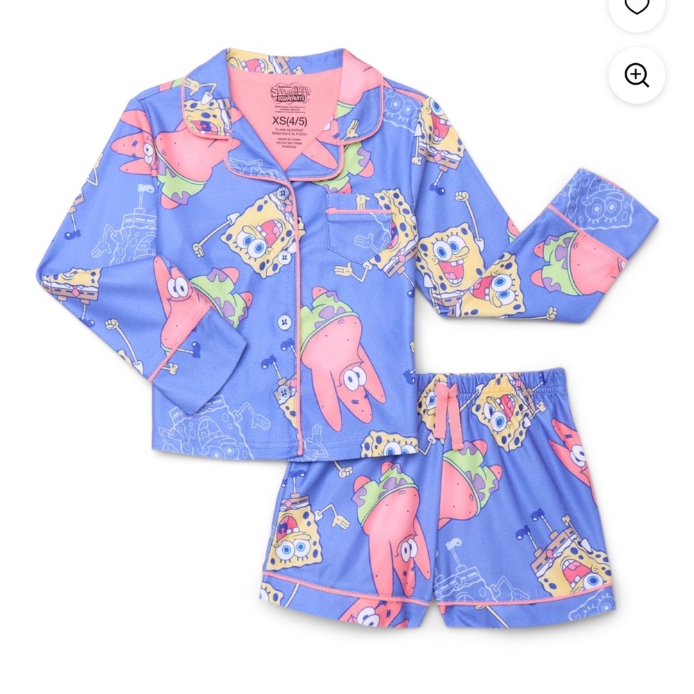 SpongeBob SquarePants Kids Pajama Set - Blue and Pink